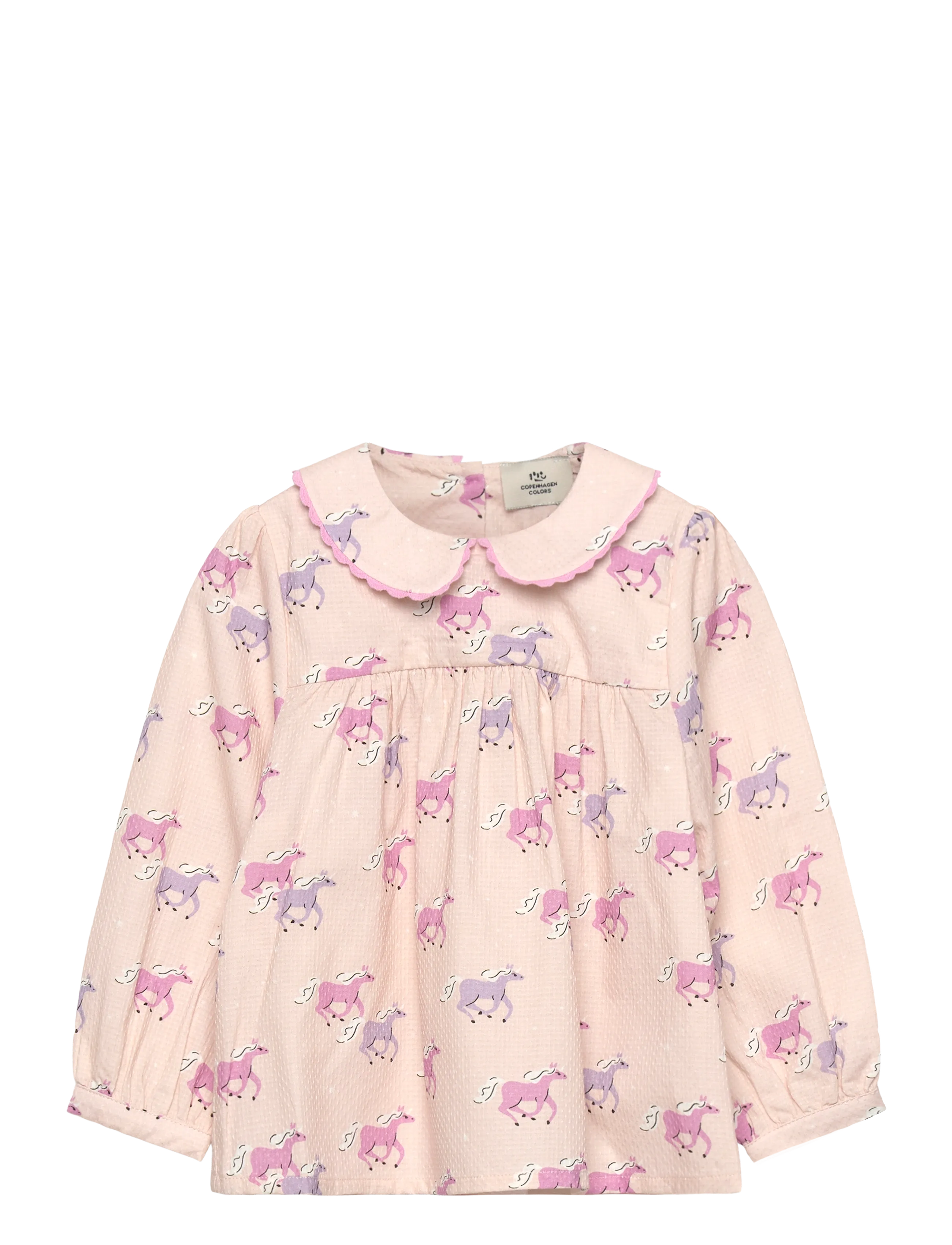 Copenhagen Colors Unicorn Blouse W. Collar, 116, Pink, Overdele > Bluser & Tunikaer, Børn