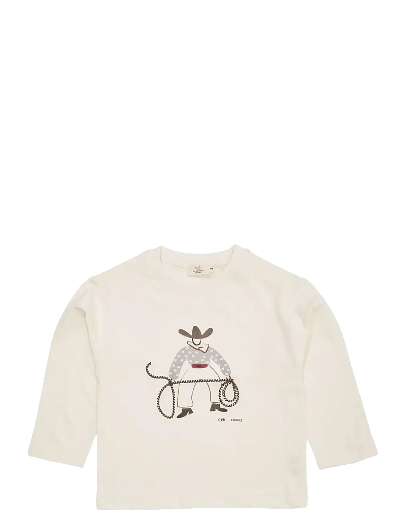 Copenhagen Colors - LS T-SHIRT W. COWBOY PRINT+EMB. - langärmelig - cream - 1