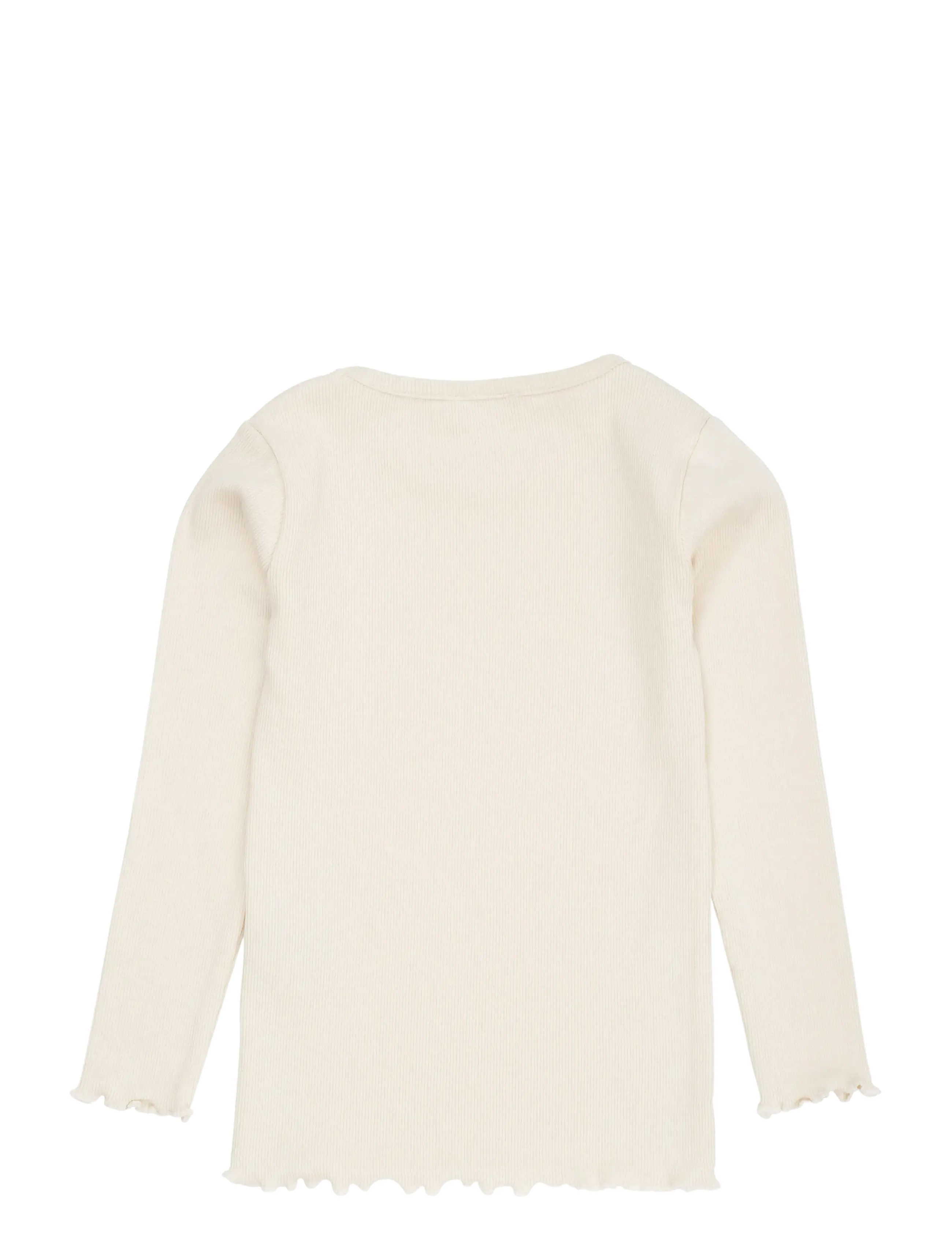 Copenhagen Colors - MODAL RIB LS TEE W. HEART HOLE PATTERN - langerma bolir - cream - 1