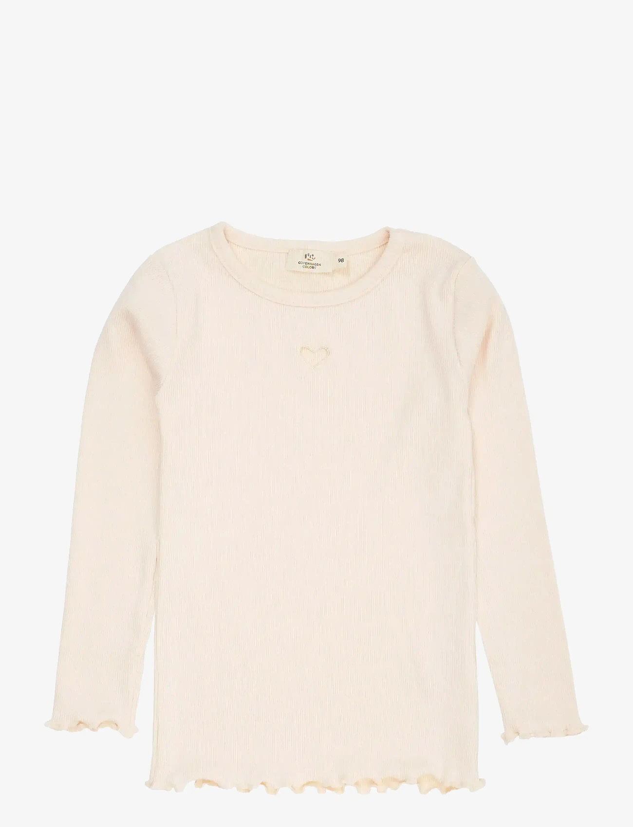 Copenhagen Colors - MODAL RIB LS TEE W. HEART HOLE PATTERN - pikkade varrukatega t-särgid - dusty rose - 0