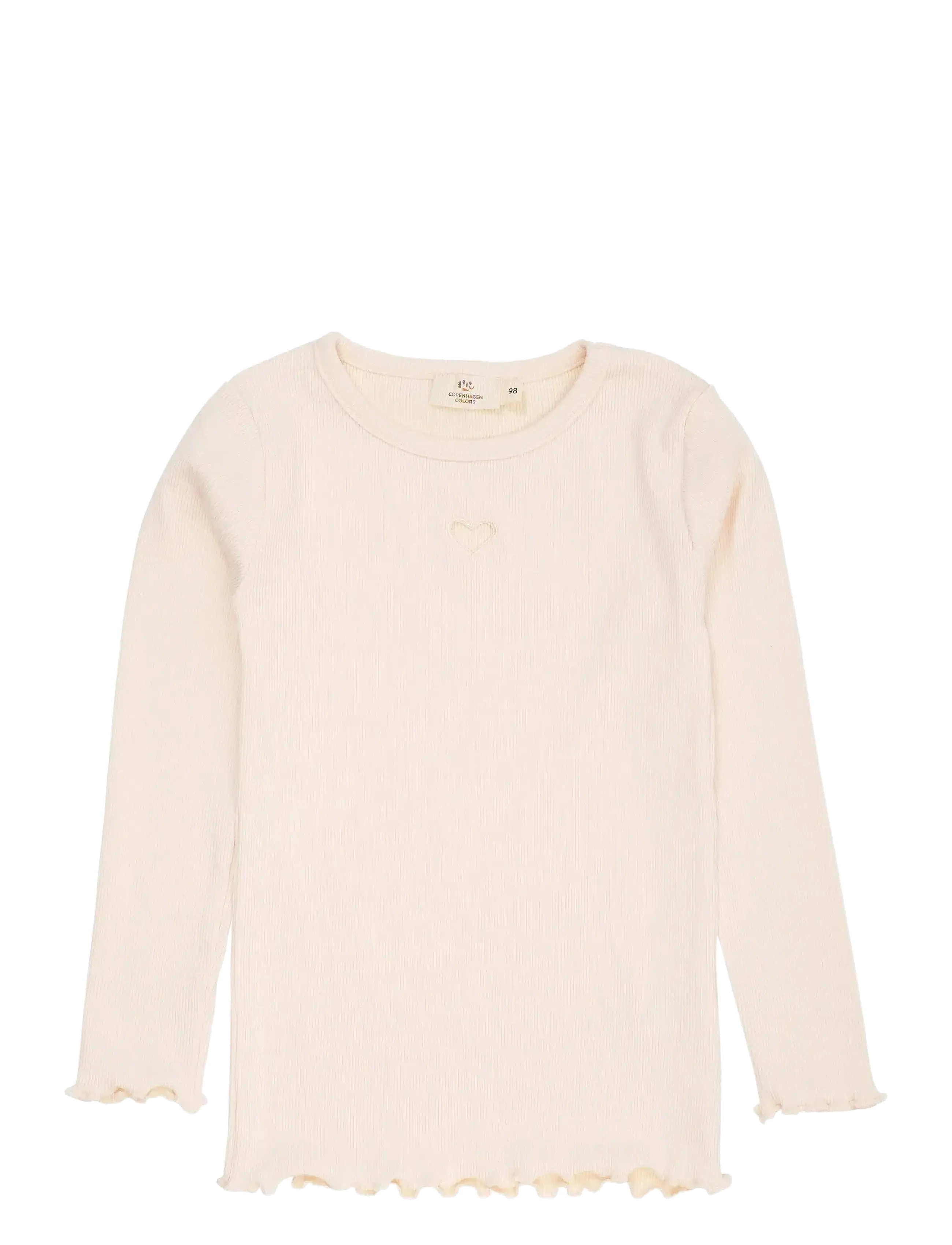 Copenhagen Colors MODAL RIB LS TEE W. HEART HOLE PATTERN - Oberteile - DUSTY ROSE / pink/rose