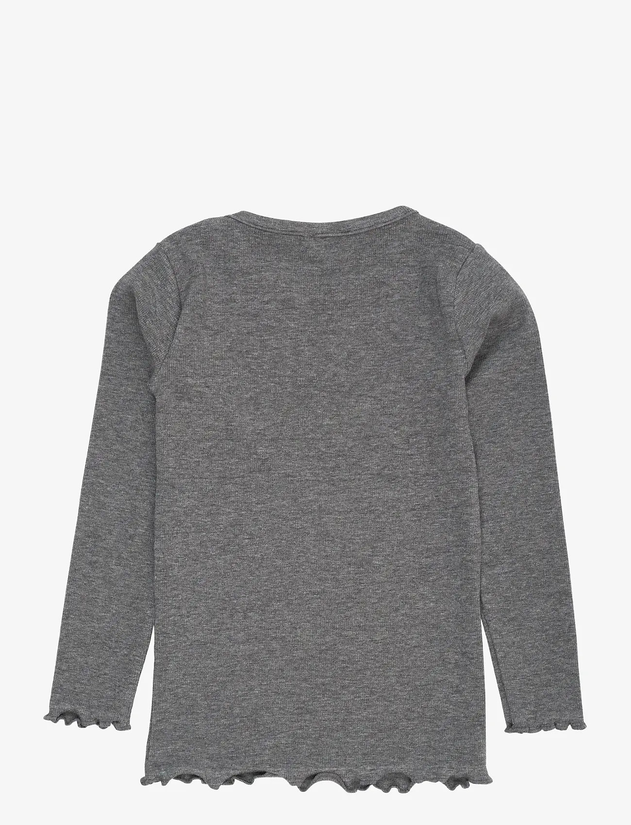 Copenhagen Colors - MODAL RIB LS TEE W. HEART HOLE PATTERN - langermede t-skjorter - grey mel. - 1