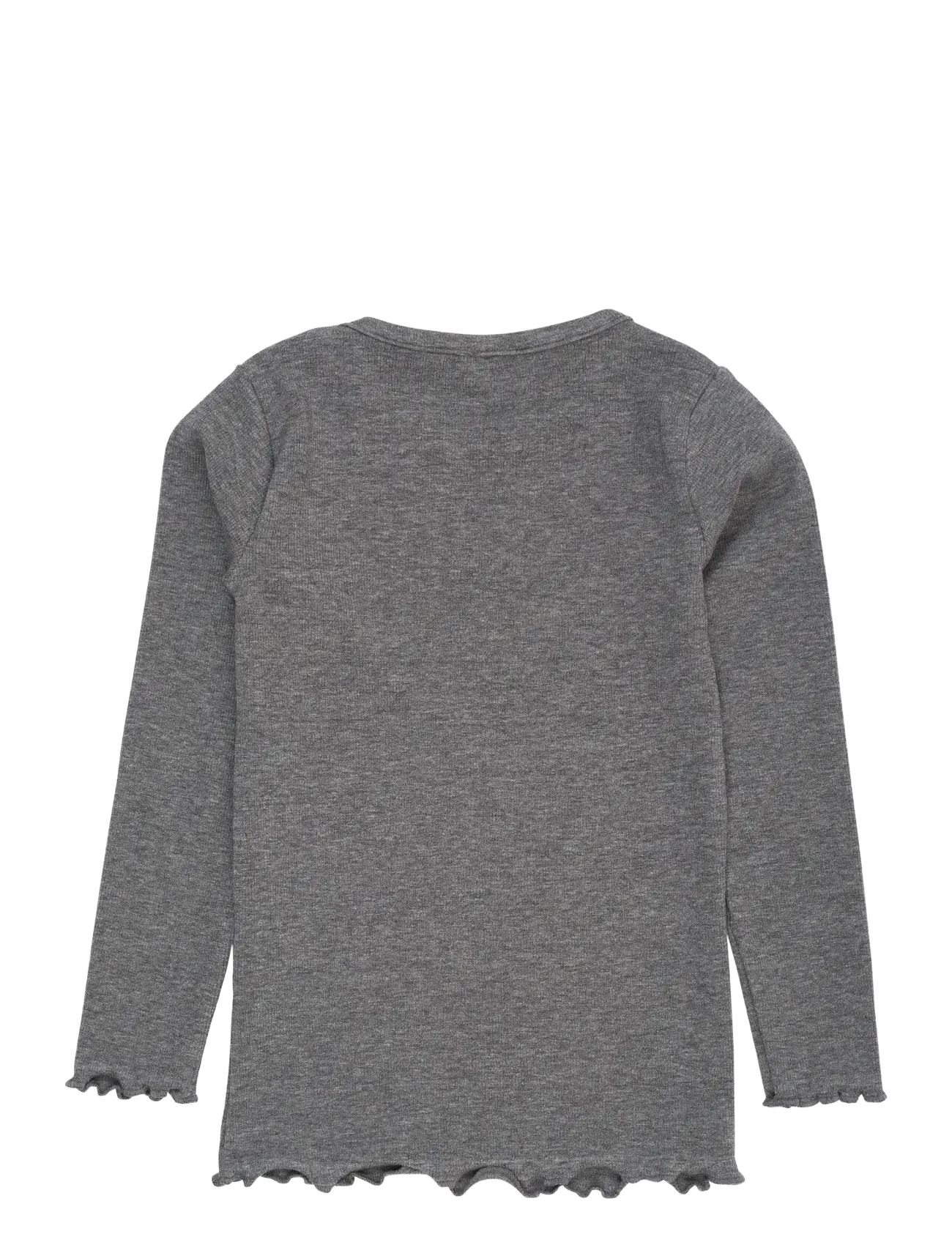 Copenhagen Colors - MODAL RIB LS TEE W. HEART HOLE PATTERN - long-sleeved t-shirts - grey mel. - 1