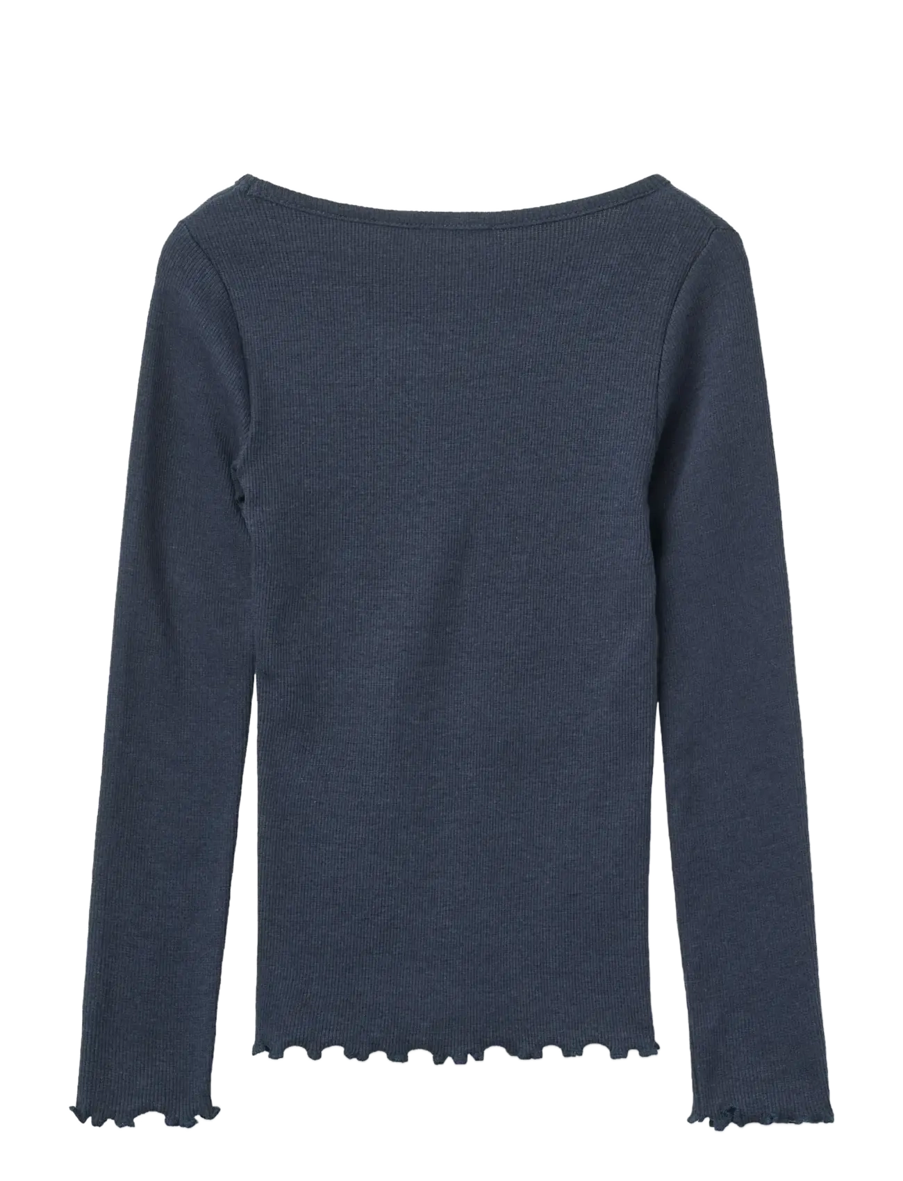 Copenhagen Colors - Modal Rib Ls Tee w. Heart Hole Pattern - langærmede t-shirts - navy - 1