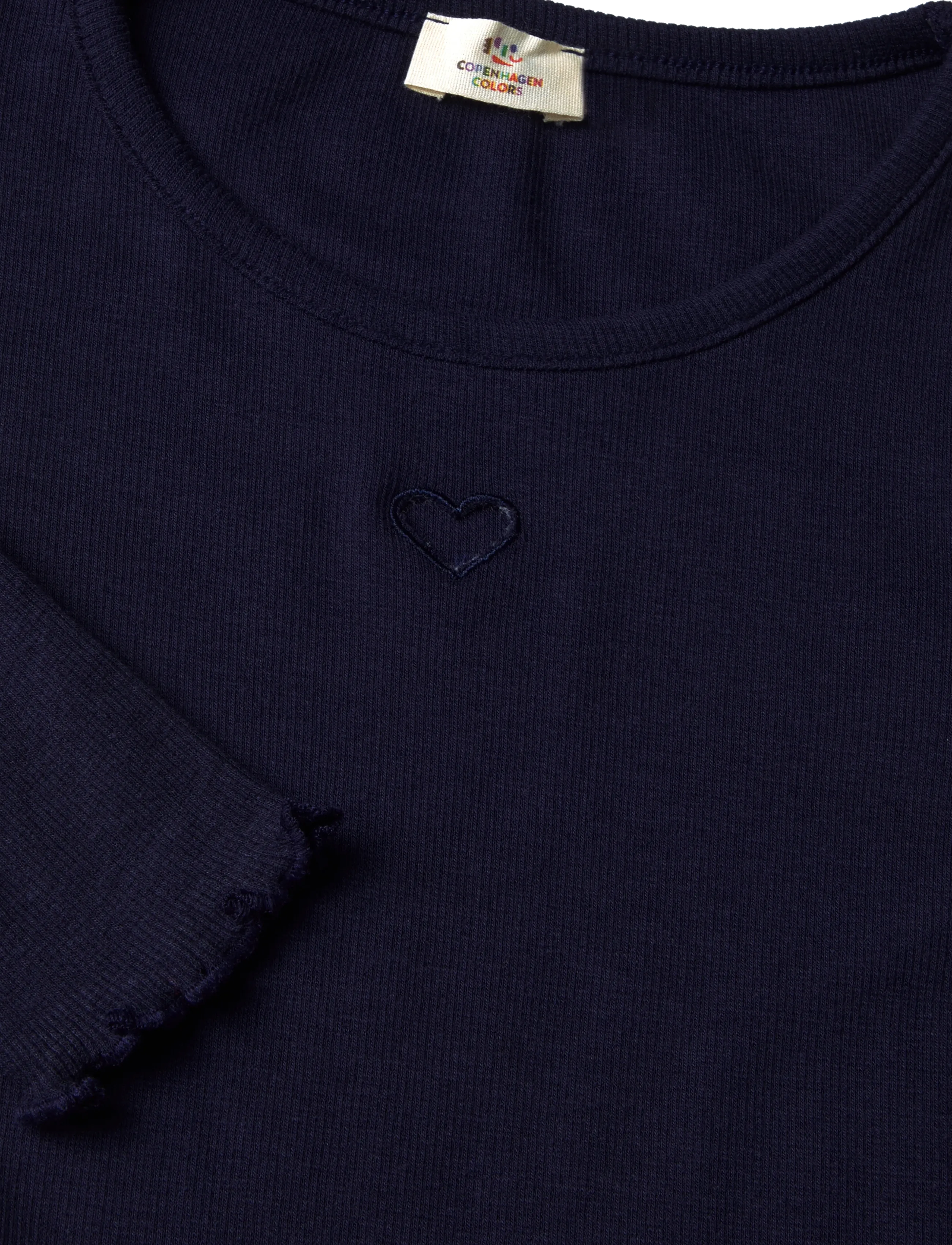 Copenhagen Colors - MODAL RIB LS TEE W. HEART HOLE PATTERN - langærmede t-shirts - navy - 2