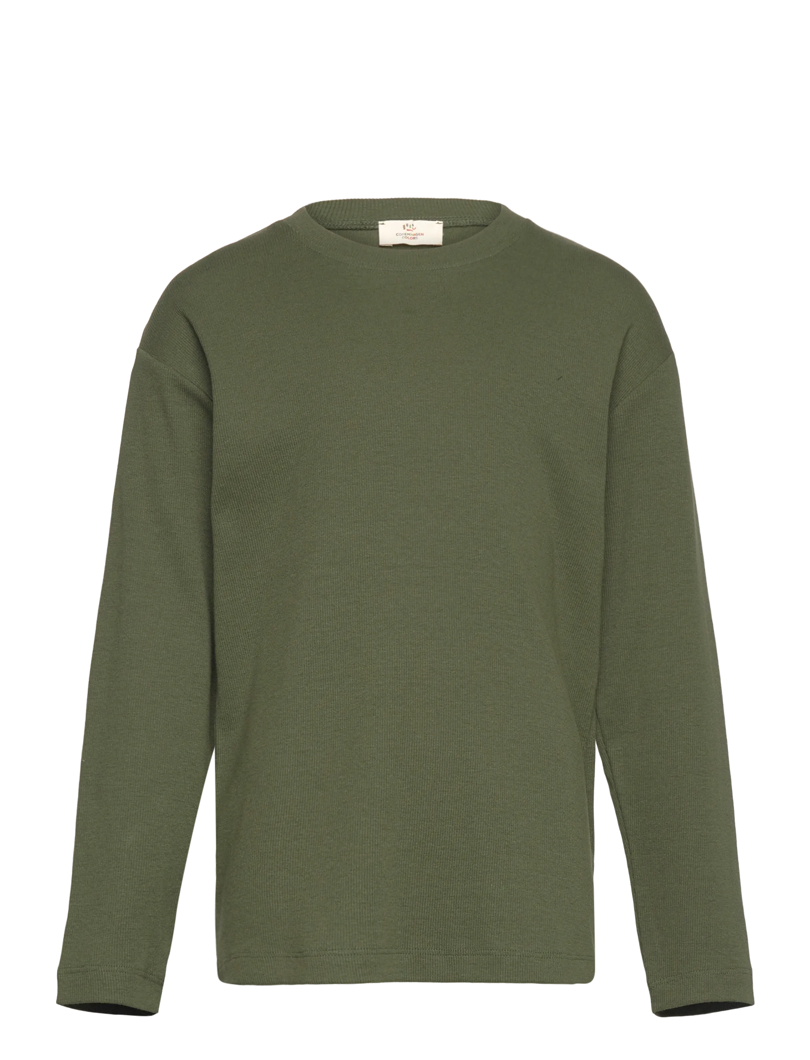 Copenhagen Colors MODAL RIB LS BLOUSE W. DROP SHOULDER - Copenhagen Colors - DK GREEN / khaki/green