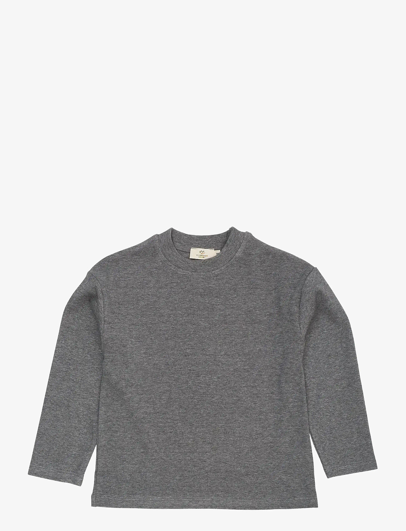 Copenhagen Colors - MODAL RIB LS BLOUSE W. DROP SHOULDER - long-sleeved t-shirts - grey mel - 0
