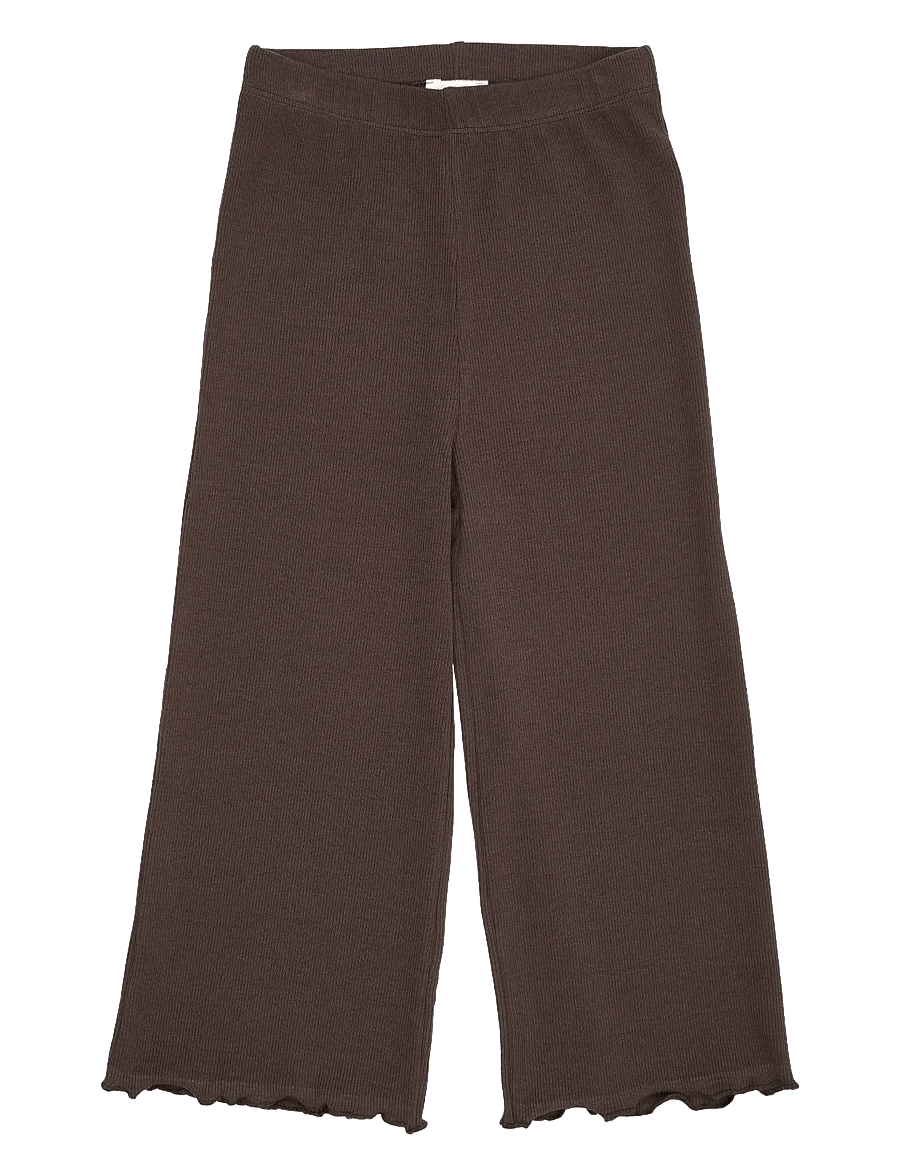 Copenhagen Colors - Modal Rib Wide Pants - babyhosen - dk brown - 0