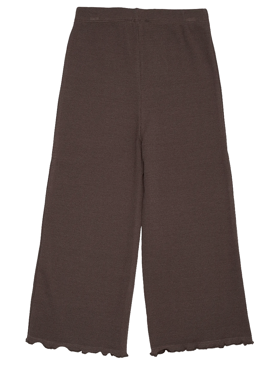 Copenhagen Colors - Modal Rib Wide Pants - babyhosen - dk brown - 1