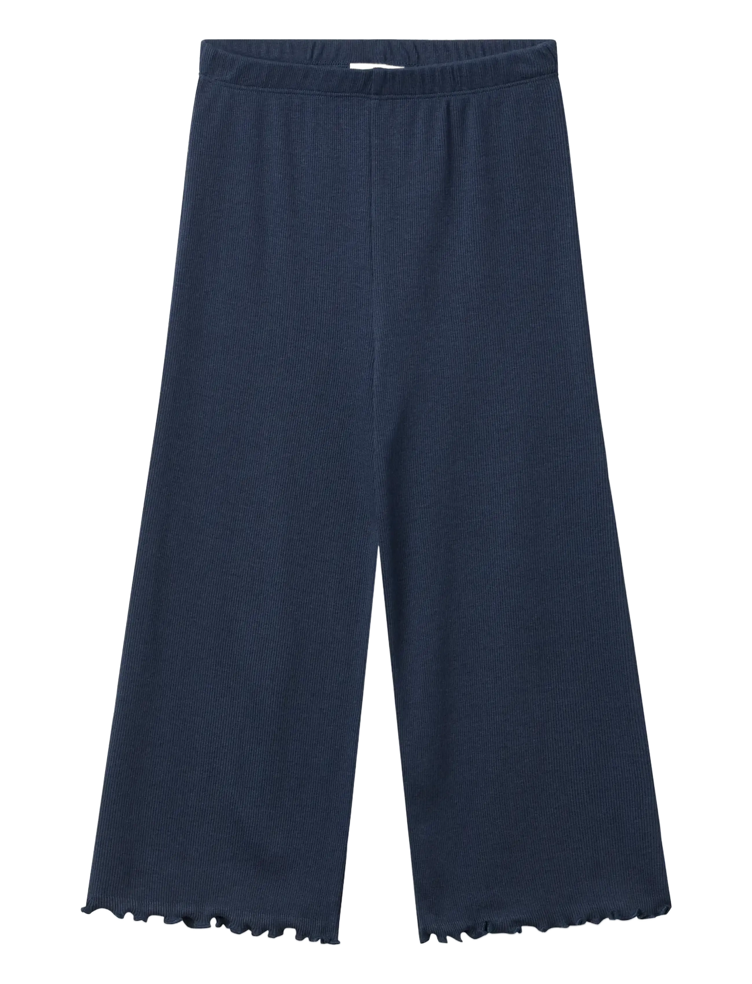 Copenhagen Colors Modal Rib Wide Pants, 134, Unterteile, Marineblau - Trousers, Kinder