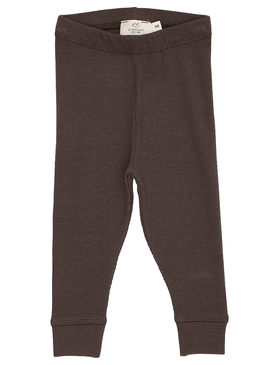 Copenhagen Colors - MODAL RIB LEGGINGS - leggings - dk brown - 0