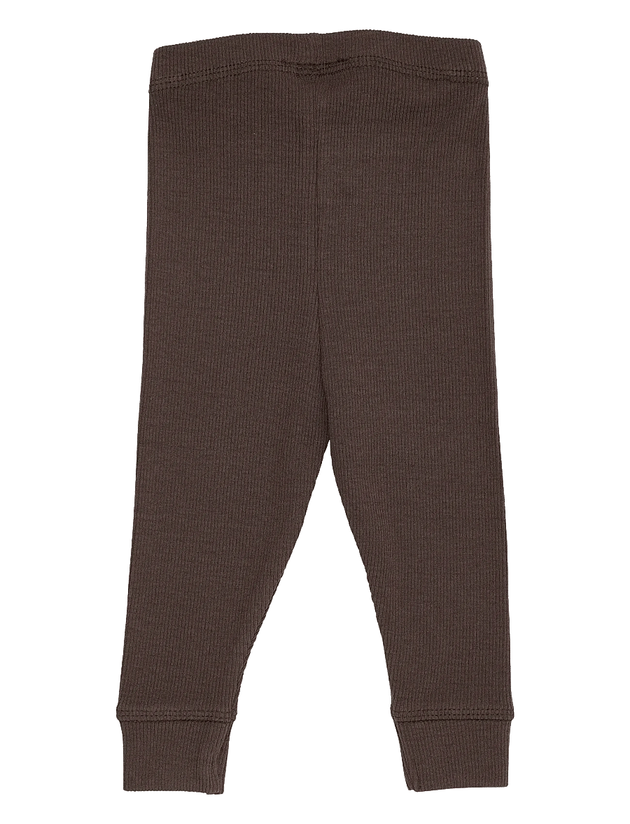 Copenhagen Colors - MODAL RIB LEGGINGS - leggings - dk brown - 1