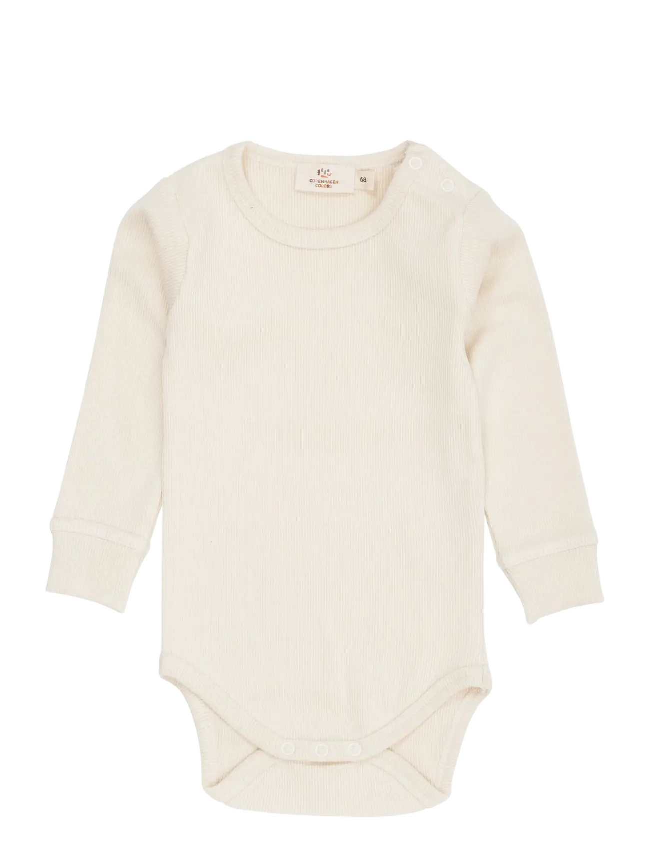 Copenhagen Colors Modal Rib Ls Body, 74, Cream, Bodys > Langærmede, Børn
