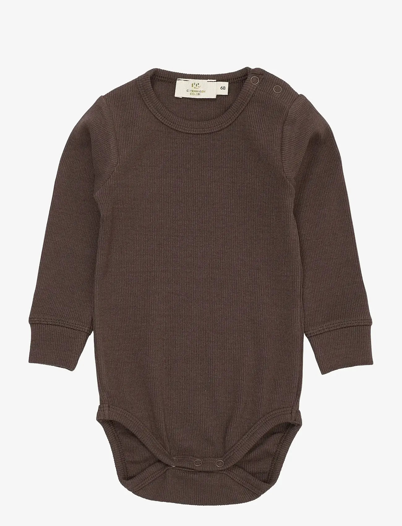 Copenhagen Colors - MODAL RIB LS BODY - rompers met lange mouwen - dk brown - 0