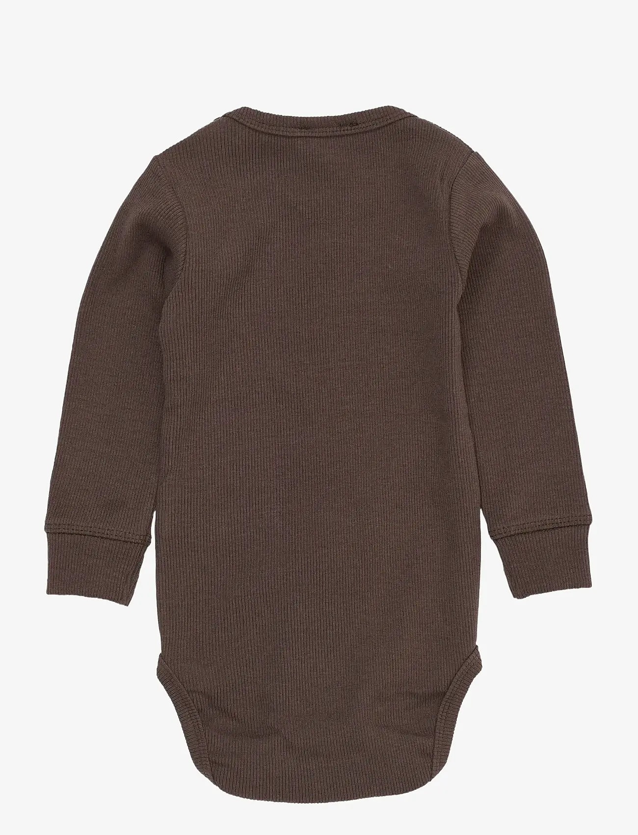 Copenhagen Colors - MODAL RIB LS BODY - rompers met lange mouwen - dk brown - 1