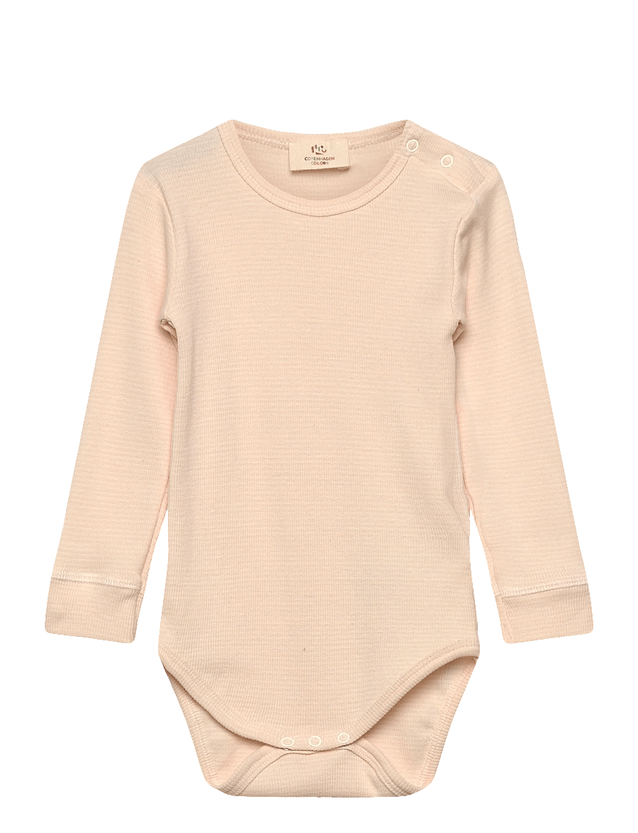 Copenhagen Colors - MODAL RIB LS BODY - smėlinukai ilgomis rankovėmis - dusty rose/cream stripe - 0