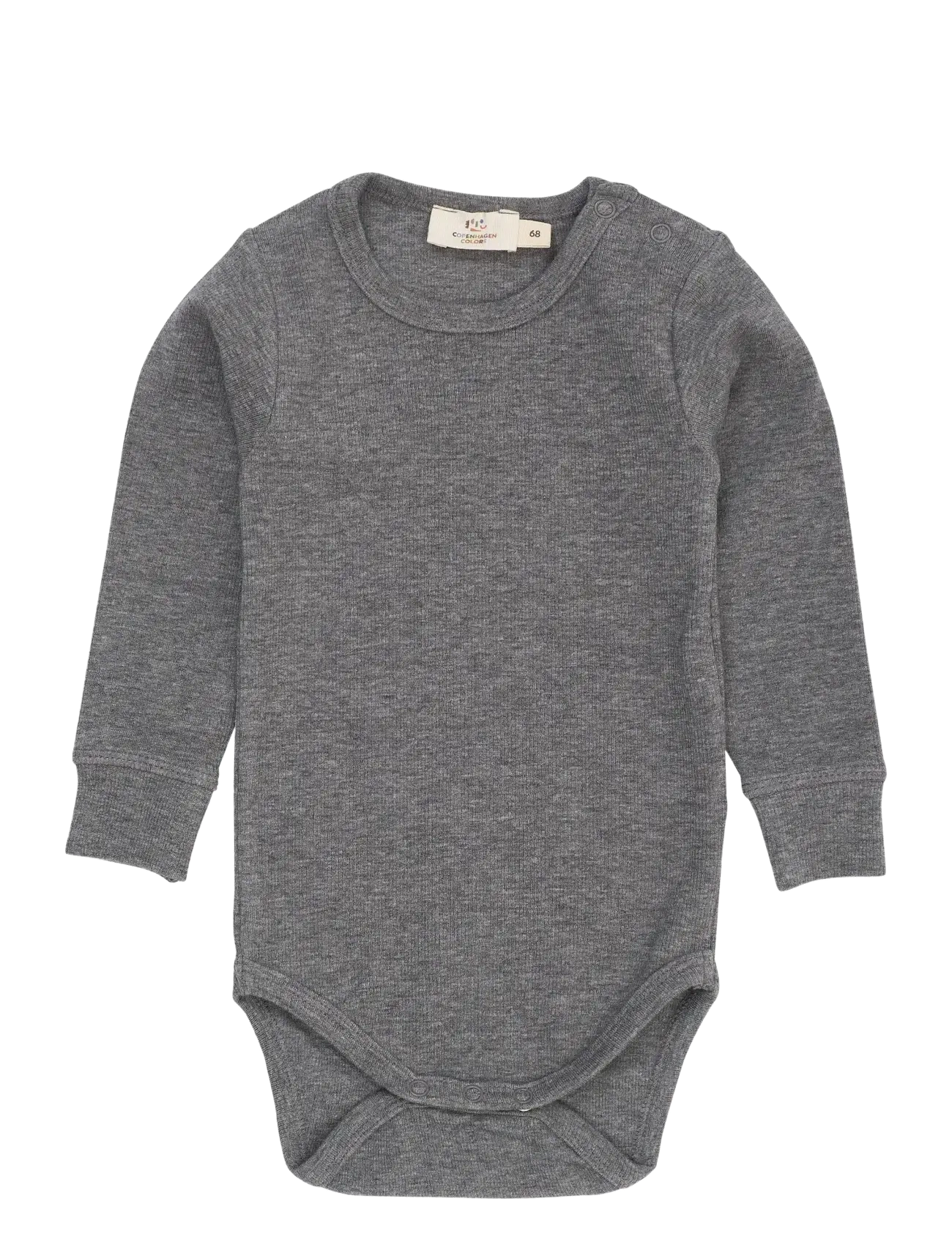 Copenhagen Colors Modal Rib Ls Body, 56, Grey, Bodys > Langærmede, Børn