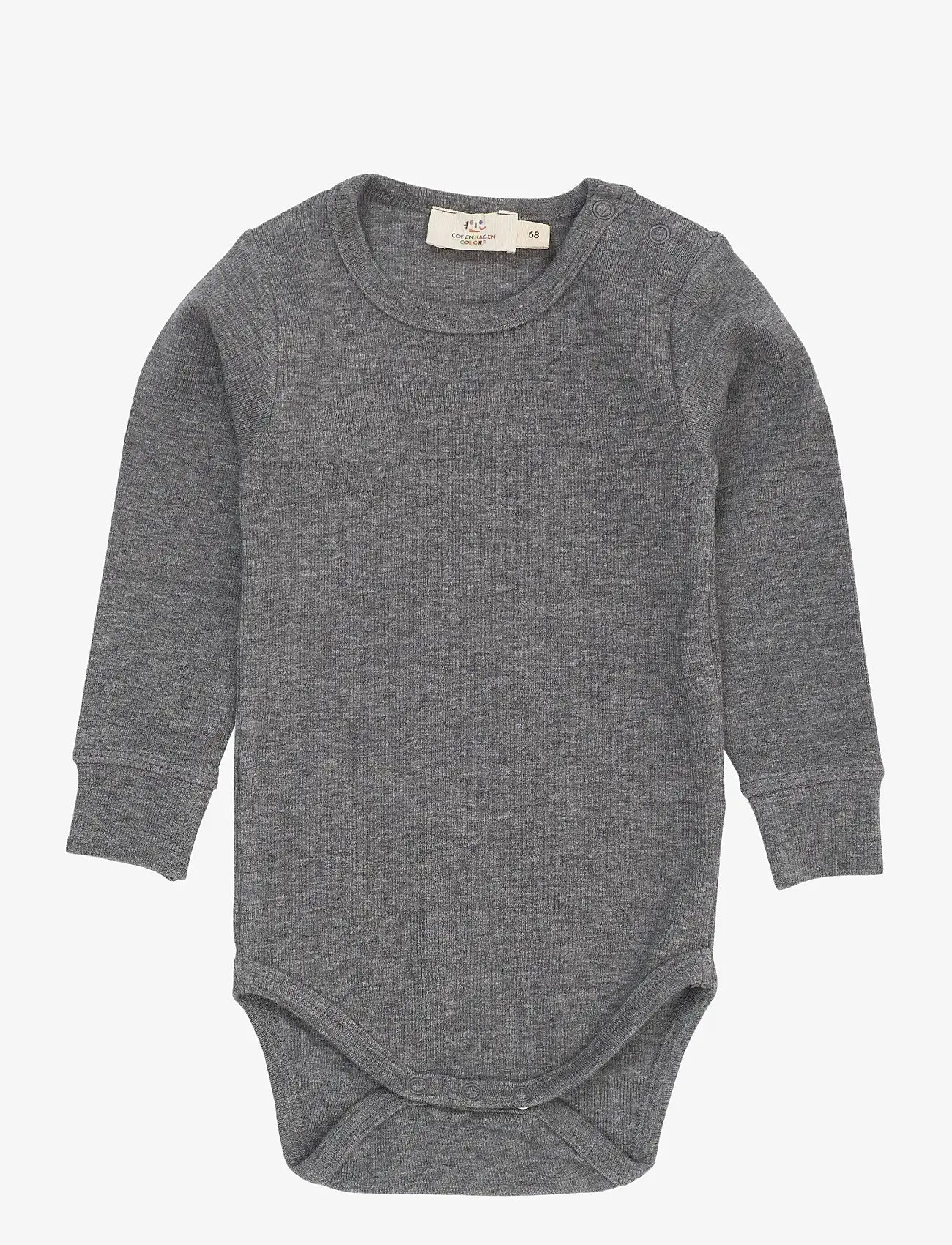 Copenhagen Colors - MODAL RIB LS BODY - långärmade bodies - grey mel. - 0