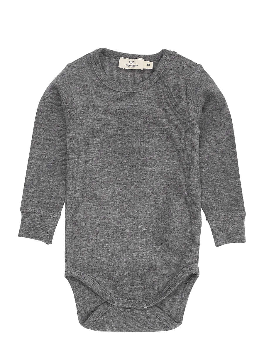 Copenhagen Colors - MODAL RIB LS BODY - pikkade varrukatega bodid - grey mel. - 0