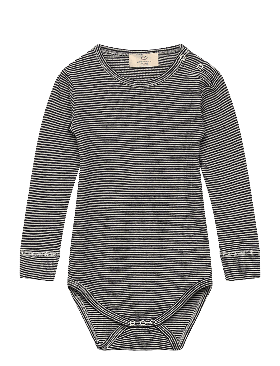 Copenhagen Colors - MODAL RIB LS BODY - langärmelige bodys - navy/cream stripe - 0