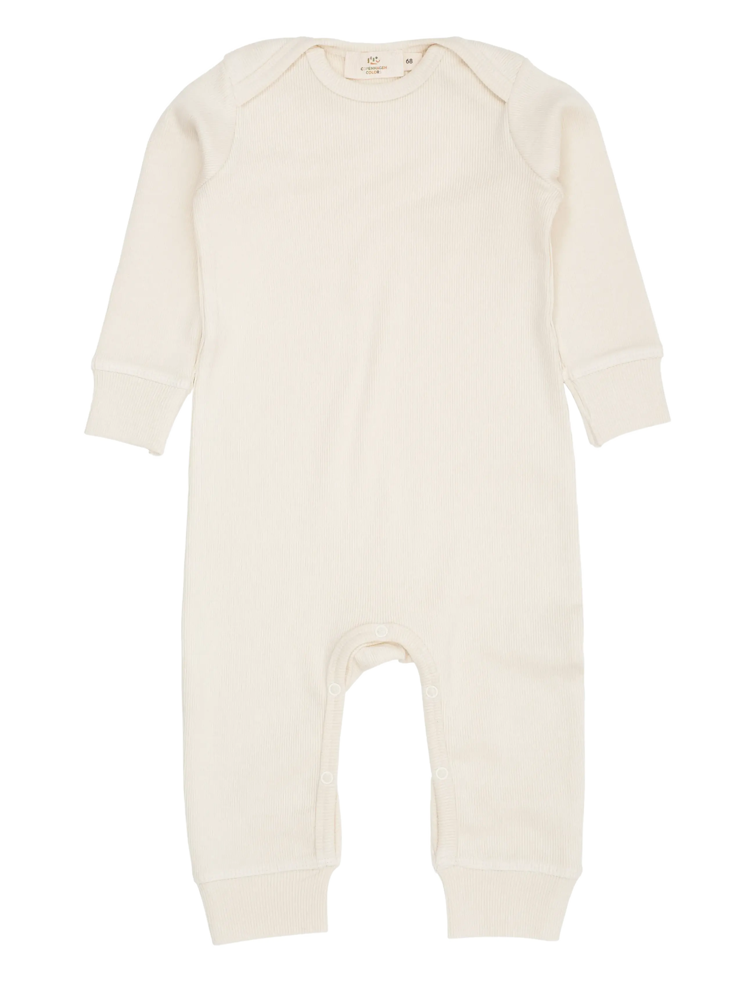 Copenhagen Colors Modal Full Body Romper, 74, Bodys, Creme - Long-sleeved Kinder