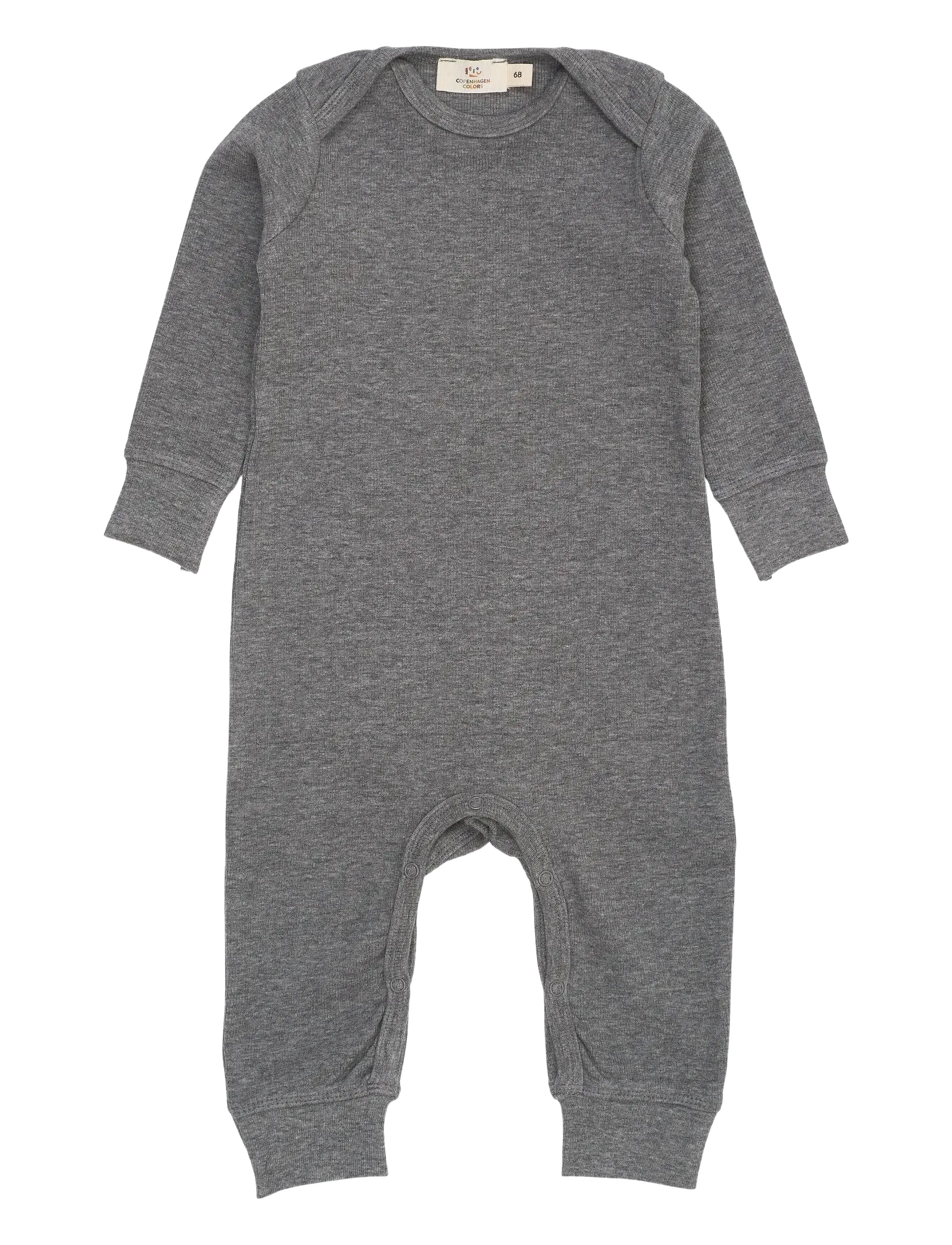 Copenhagen Colors Modal Full Body Romper, 74, Bodys, Grau - Long-sleeved Kinder