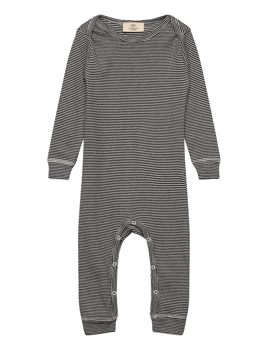 Copenhagen Colors - MODAL FULL BODY ROMPER - langärmelig - navy/cream stripe - 0