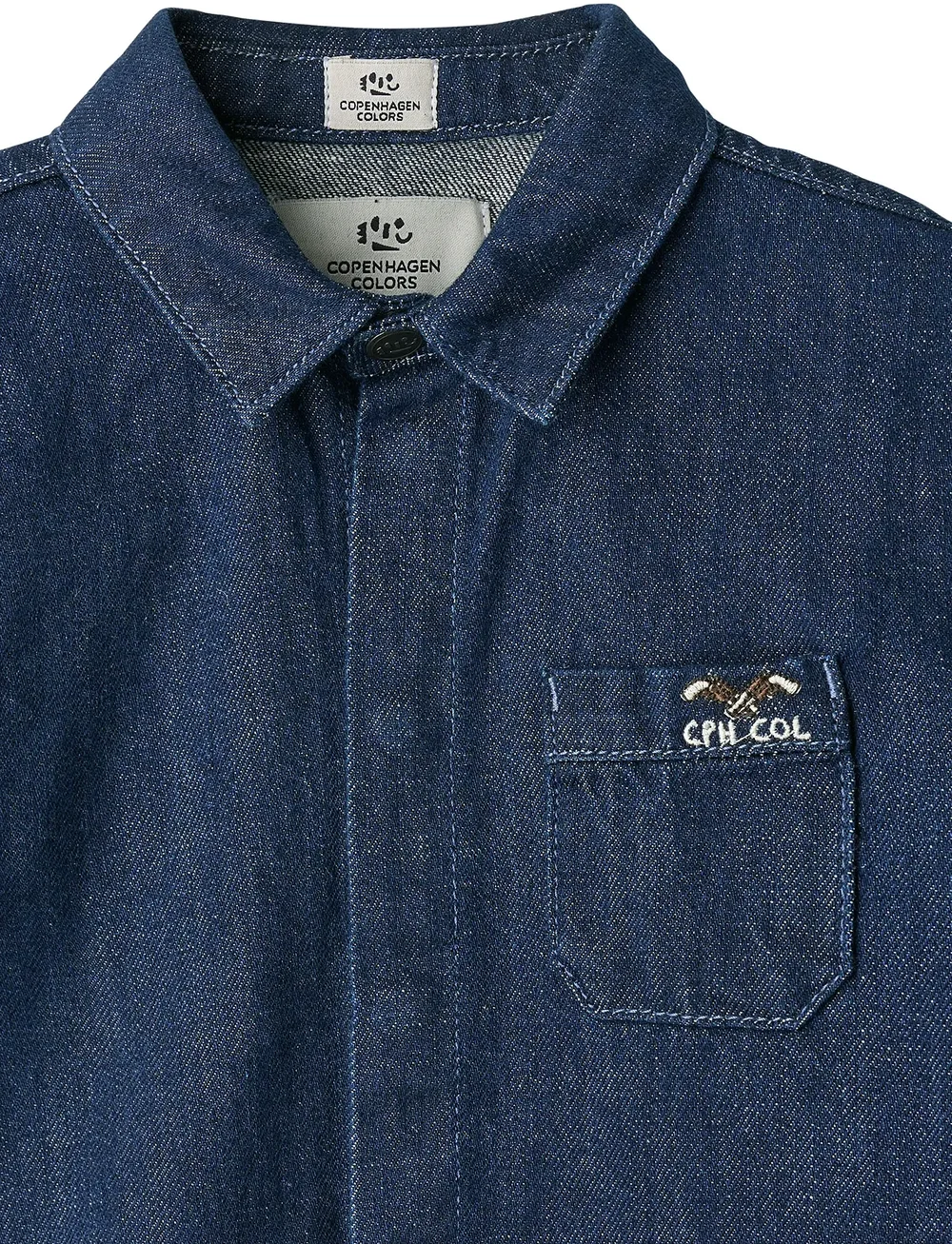 Copenhagen Colors - ORGANIC DENIM COWBOY SHIRT - REGULAR FIT - långärmade skjortor - dark indigo blue washed - 2