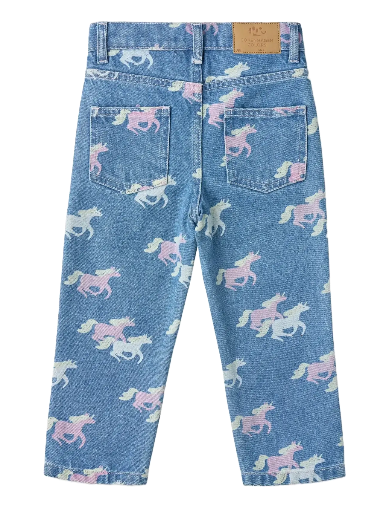 Copenhagen Colors - ORGANIC JEANS W. REGULAR FIT & UNICORN PRINT - indigo blue washed w unicorn - 1