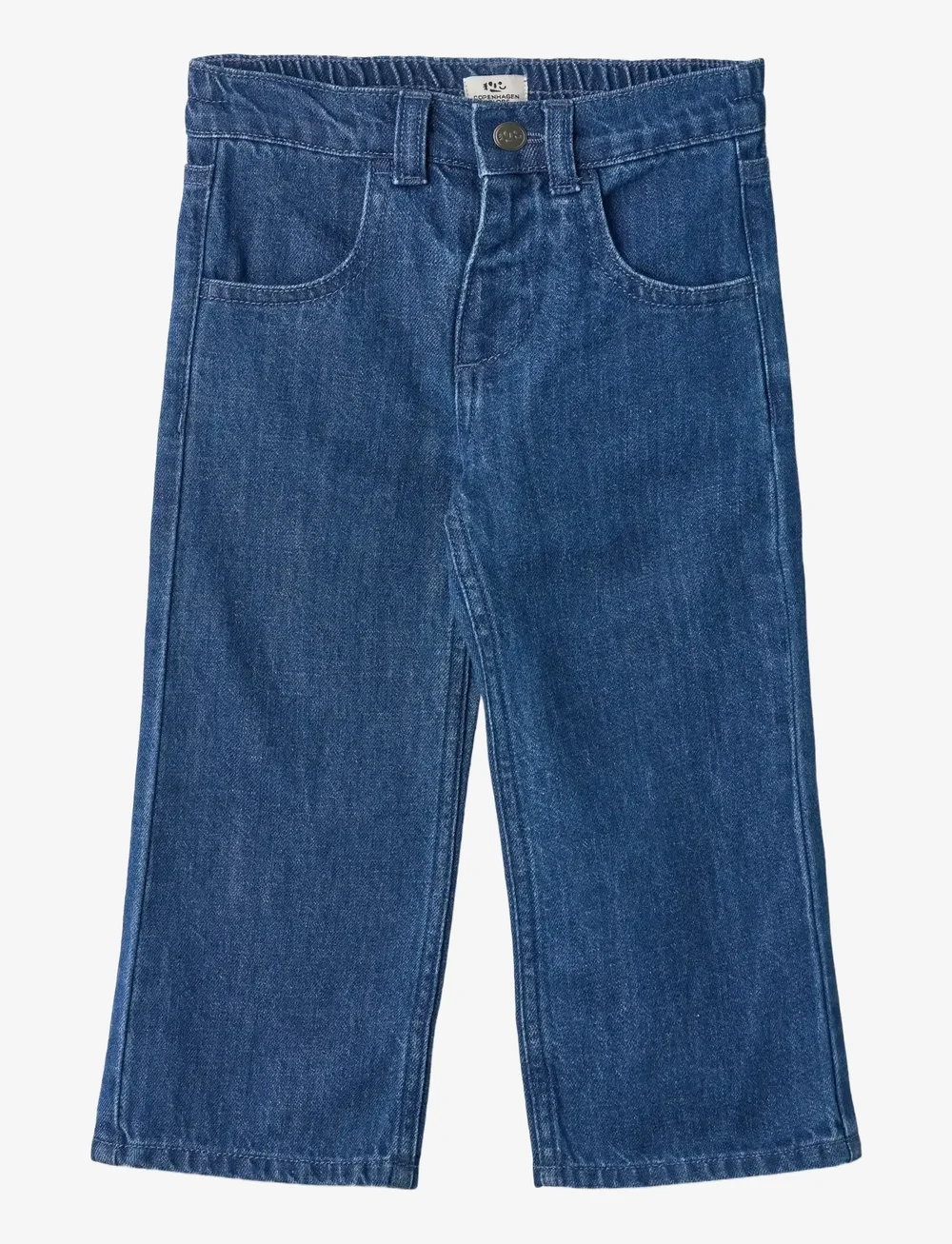 Copenhagen Colors - ORGANIC DENIM PANTS W. POCKET EMBROIDERY & WIDE LEG - vida jeans - dark indigo blue washed - 1