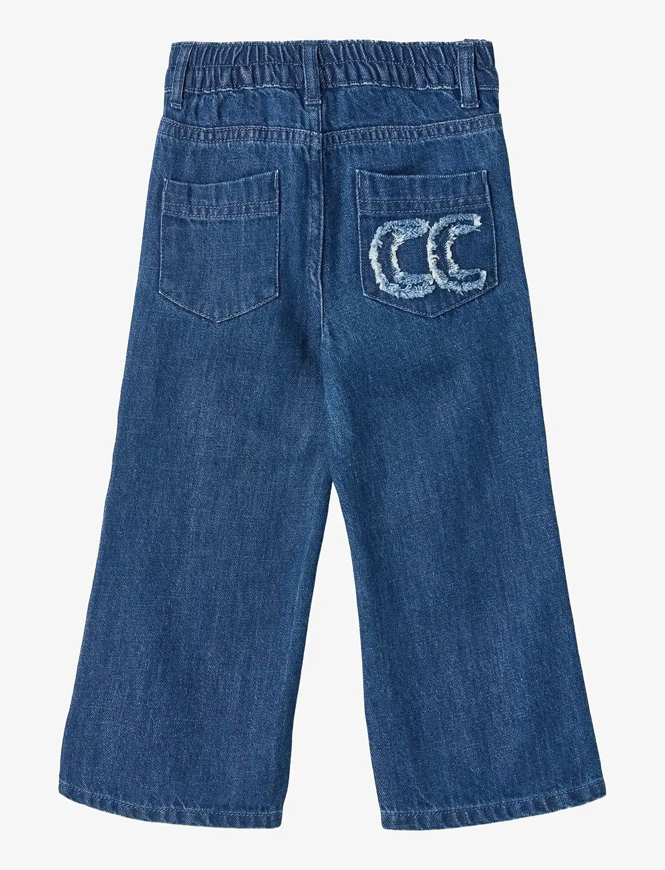 Copenhagen Colors - ORGANIC DENIM PANTS W. POCKET EMBROIDERY & WIDE LEG - laia säärega teksad - dark indigo blue washed - 2