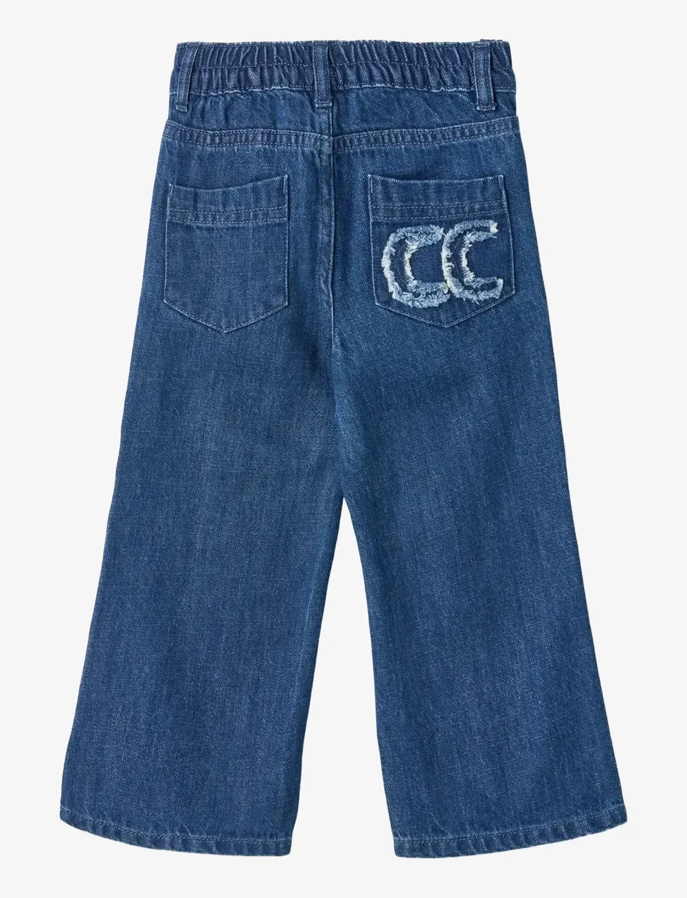 Copenhagen Colors - ORGANIC DENIM PANTS W. POCKET EMBROIDERY & WIDE LEG - vida jeans - dark indigo blue washed - 2