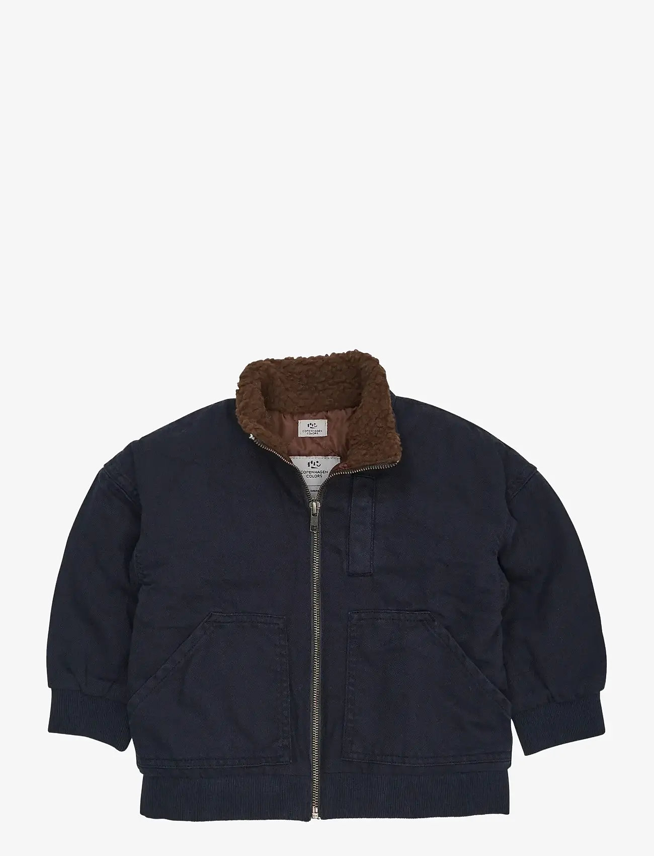 Copenhagen Colors - TWILL BUMPER JACKET W. SHERPA COLLAR - lendurijakid - navy - 0