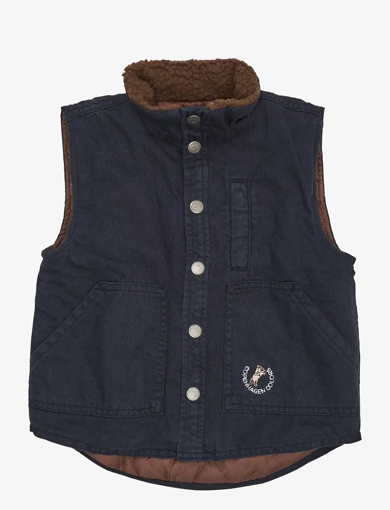 Copenhagen Colors - TWILL VEST W. SHERPA COLLAR - osta vanuse järgi - navy - 1