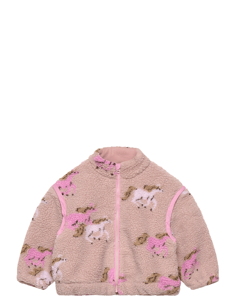 Copenhagen Colors - PRINTED TEDDY JACKET W. REMOVABLE SLEEVES - fleecejacken - rose/unicorn comb. - 0