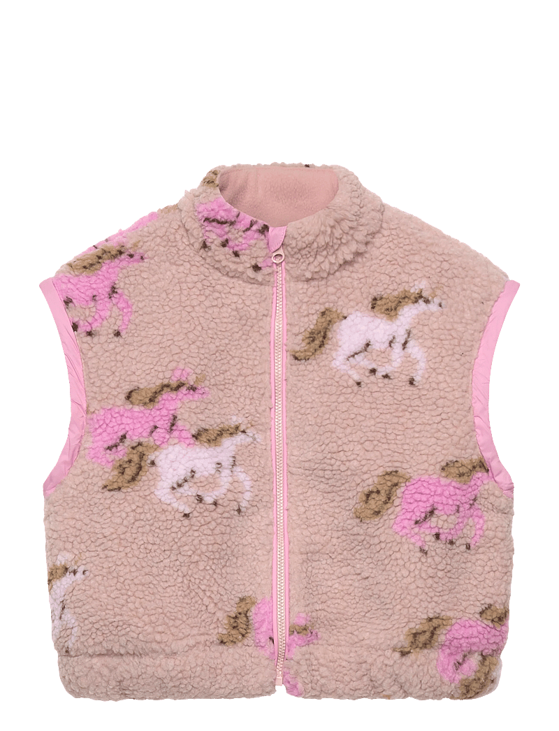 Copenhagen Colors - PRINTED TEDDY JACKET W. REMOVABLE SLEEVES - fleecejacken - rose/unicorn comb. - 2