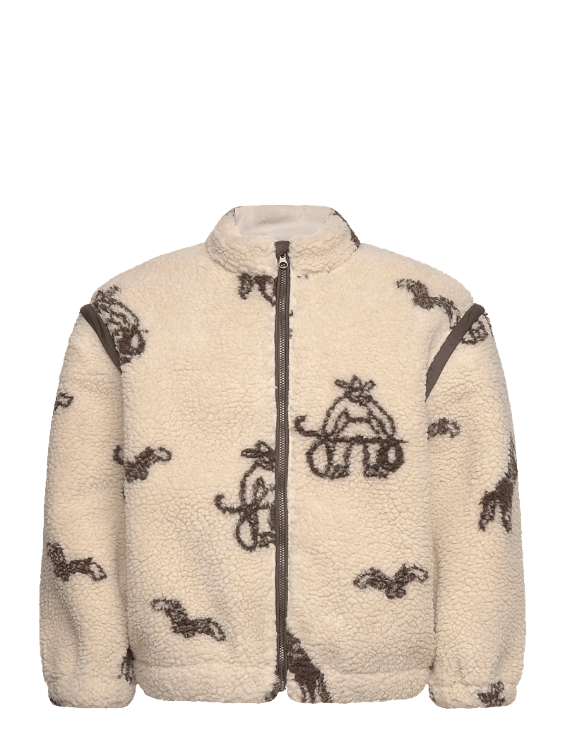 Copenhagen Colors - PRINTED TEDDY JACKET W. REMOVABLE SLEEVES - fleecejakker - sand/cowboy comb. - 0