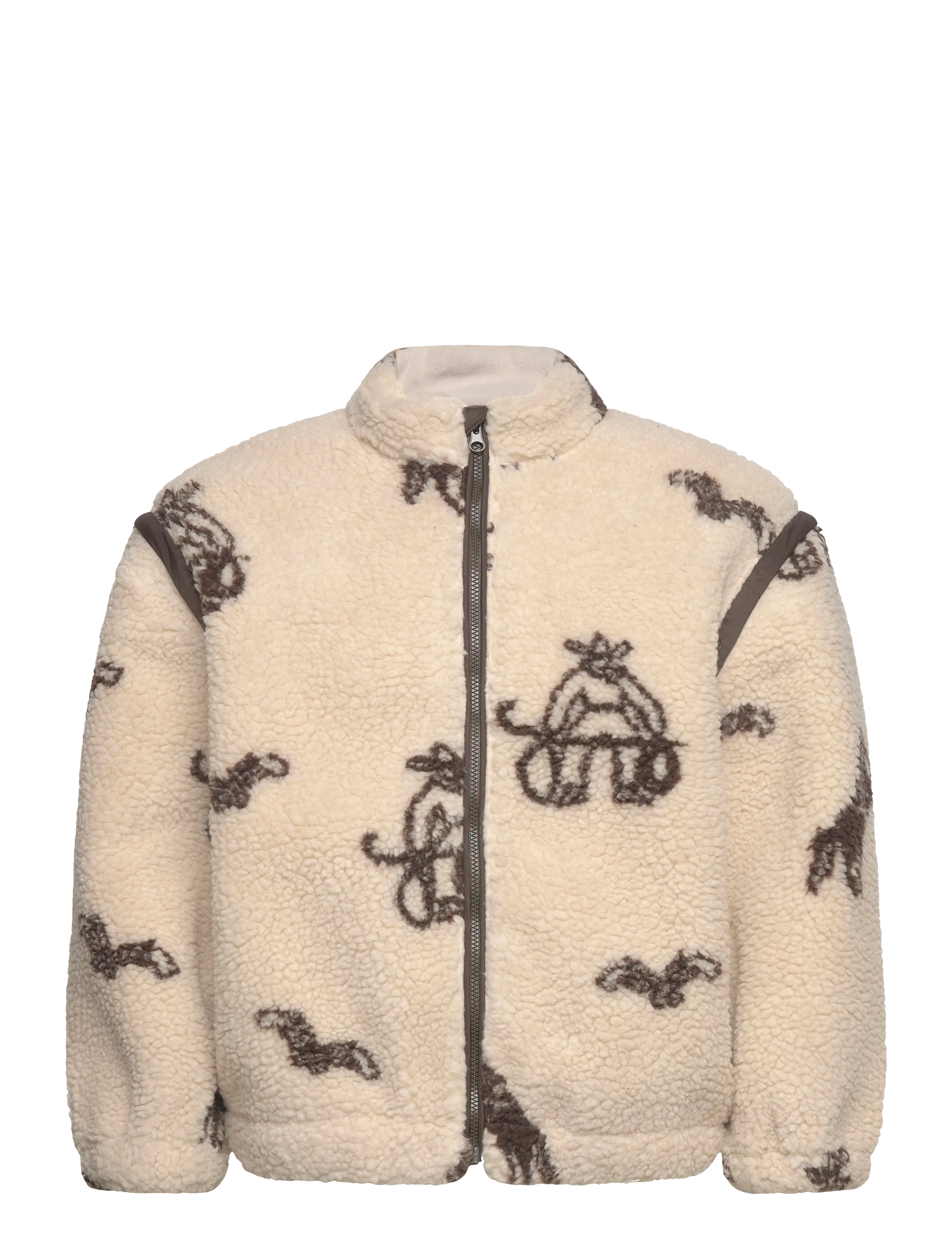 Copenhagen Colors PRINTED TEDDY JACKET W. REMOVABLE SLEEVES - 4 for 3 - SAND/COWBOY COMB. / cream