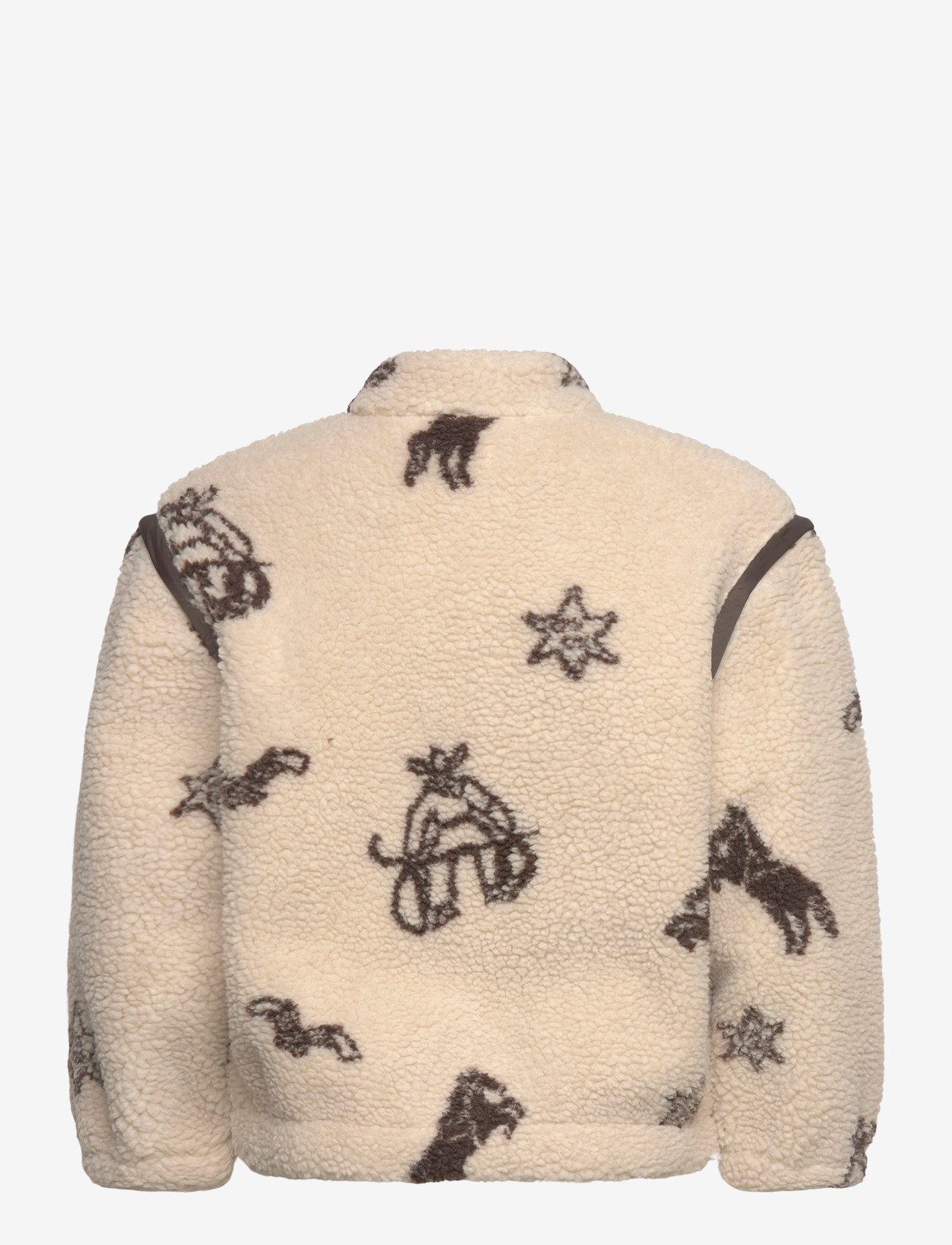 Copenhagen Colors - PRINTED TEDDY JACKET W. REMOVABLE SLEEVES - fleece jackets - sand/cowboy comb. - 1