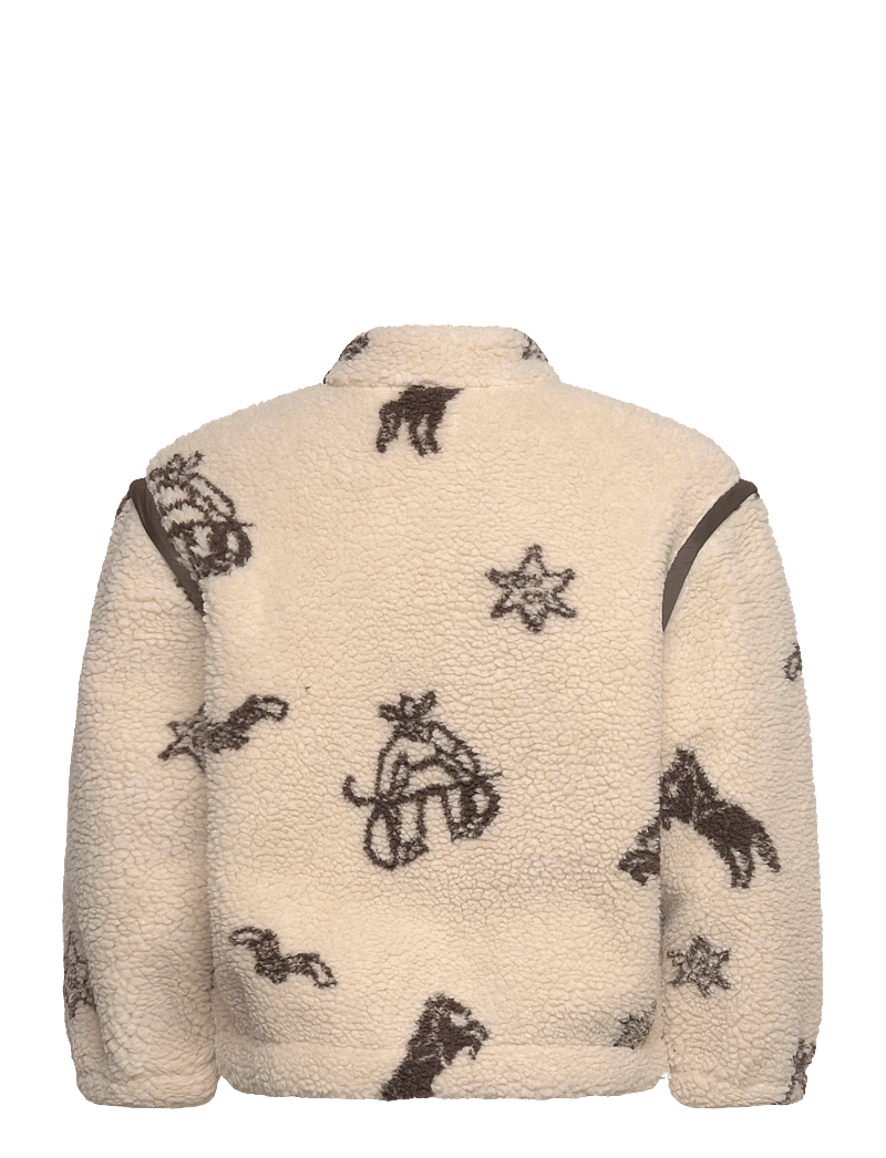 Copenhagen Colors - PRINTED TEDDY JACKET W. REMOVABLE SLEEVES - fleecejakker - sand/cowboy comb. - 1