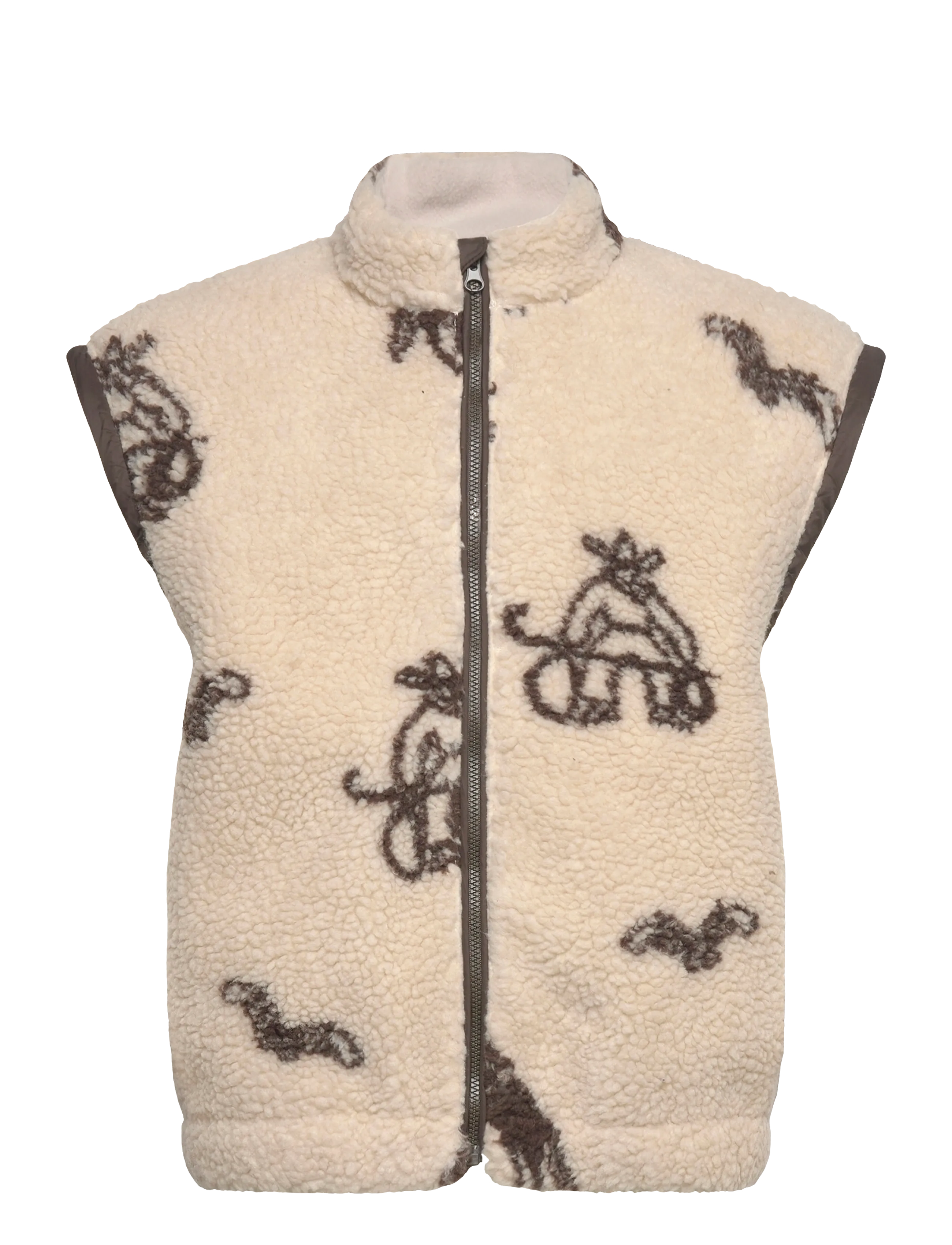 Copenhagen Colors - PRINTED TEDDY JACKET W. REMOVABLE SLEEVES - fleecejacken - sand/cowboy comb. - 2