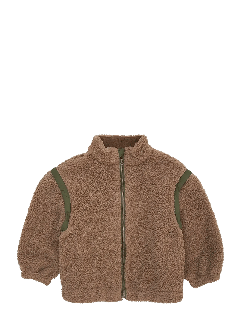 Copenhagen Colors - TEDDY JACKET W. REMOVABLE SLEEVES - fleecejacken - natural/green comb. - 1