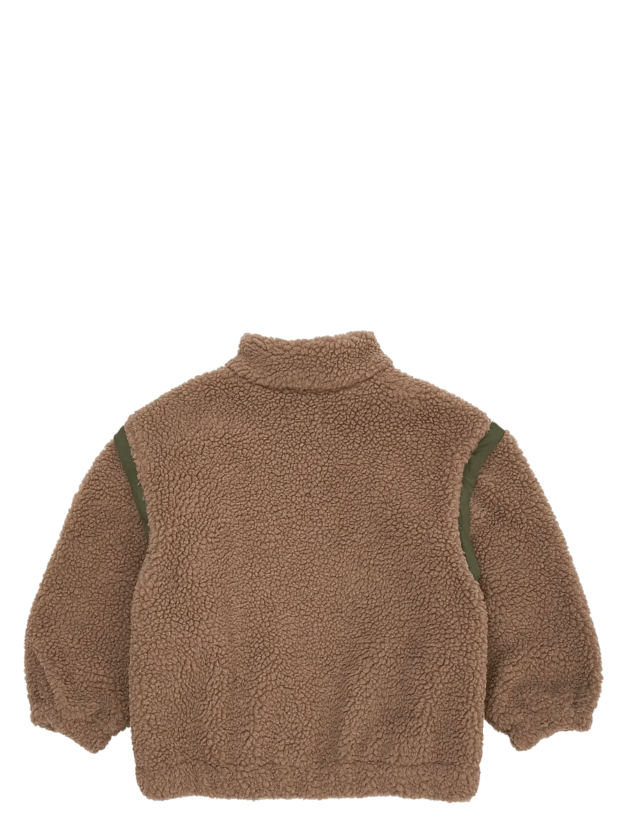 Copenhagen Colors - TEDDY JACKET W. REMOVABLE SLEEVES - fliisjakid - natural/green comb. - 2