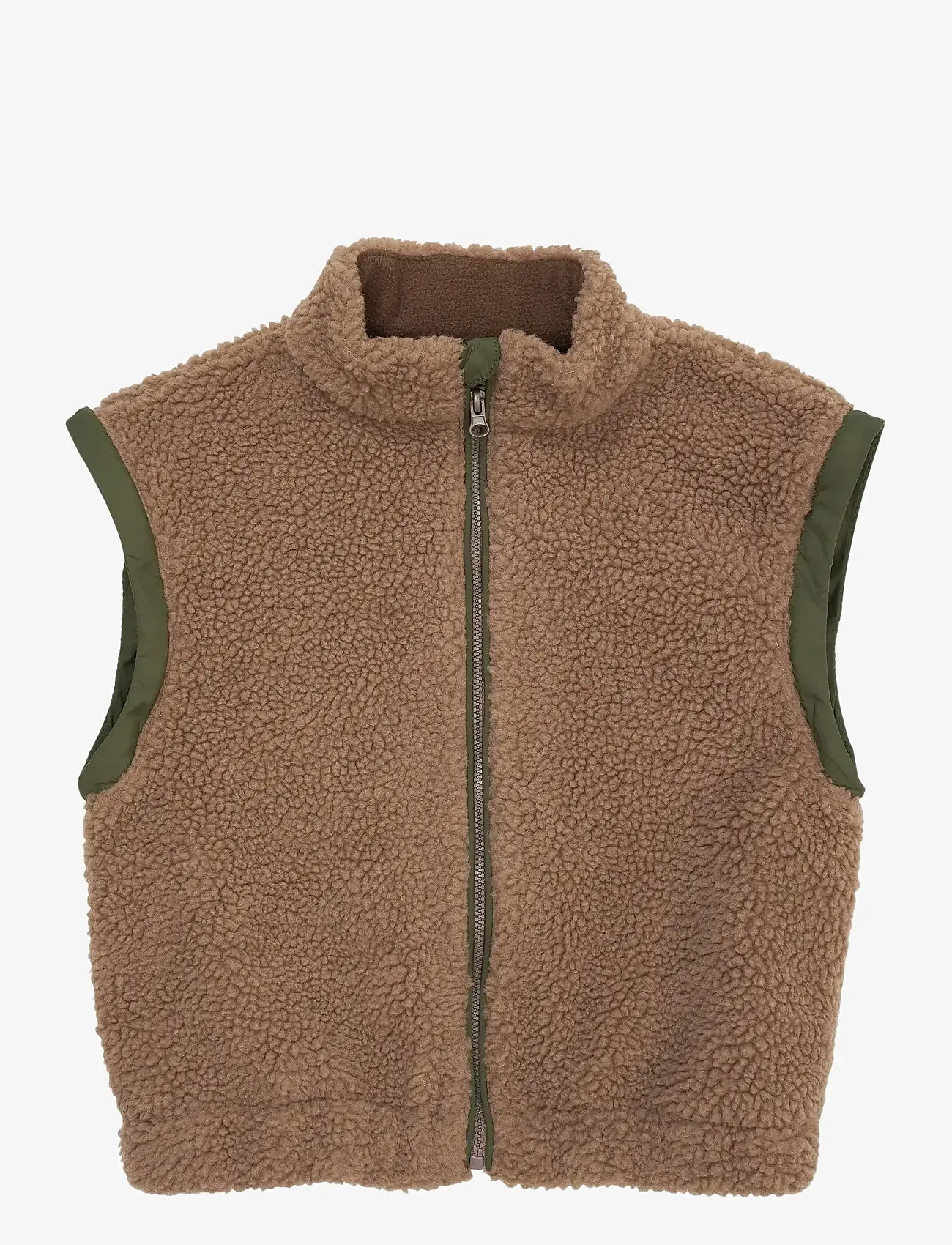 Copenhagen Colors - TEDDY JACKET W. REMOVABLE SLEEVES - fleecejacken - natural/green comb. - 3