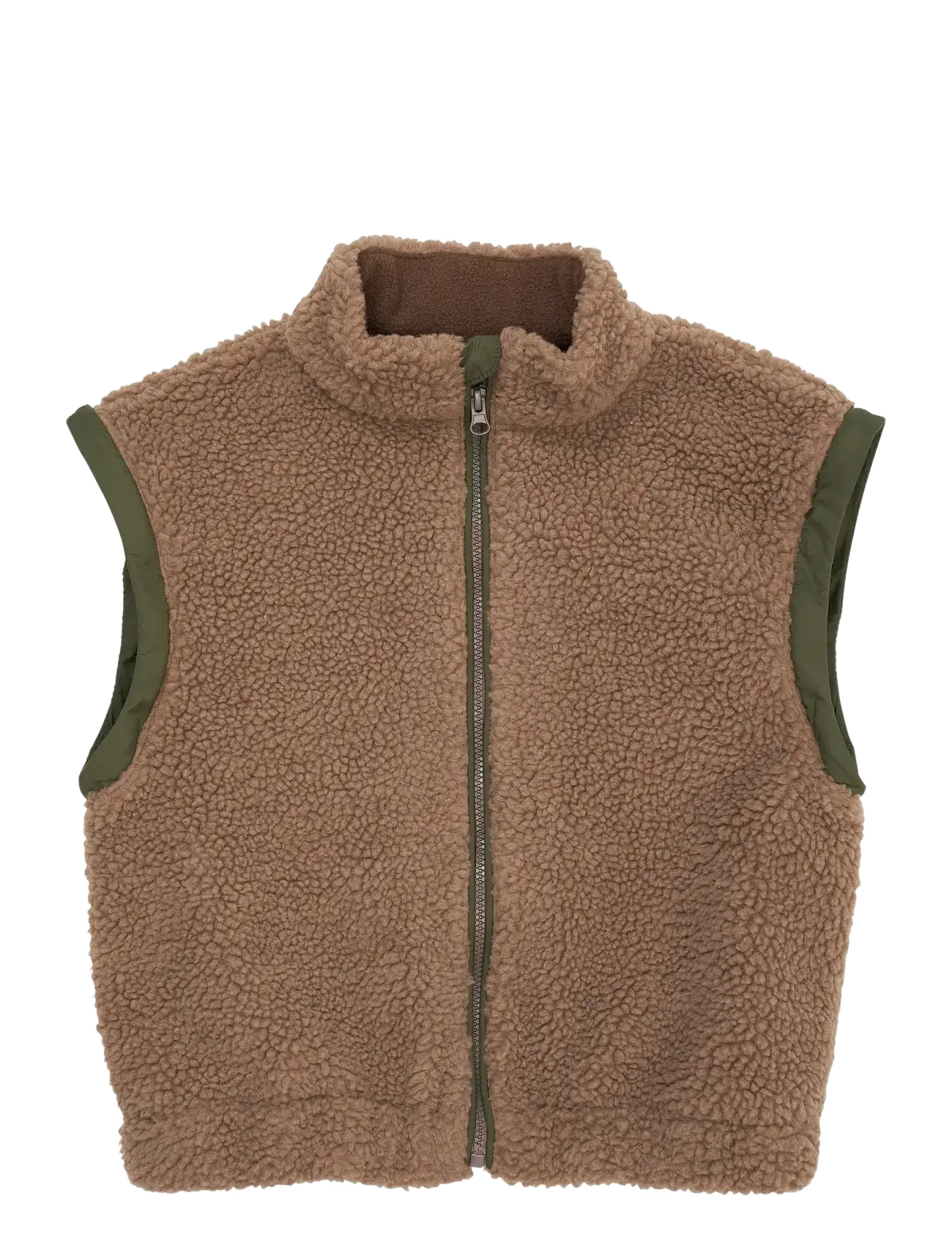 Copenhagen Colors - TEDDY JACKET W. REMOVABLE SLEEVES - fliisjakid - natural/green comb. - 3
