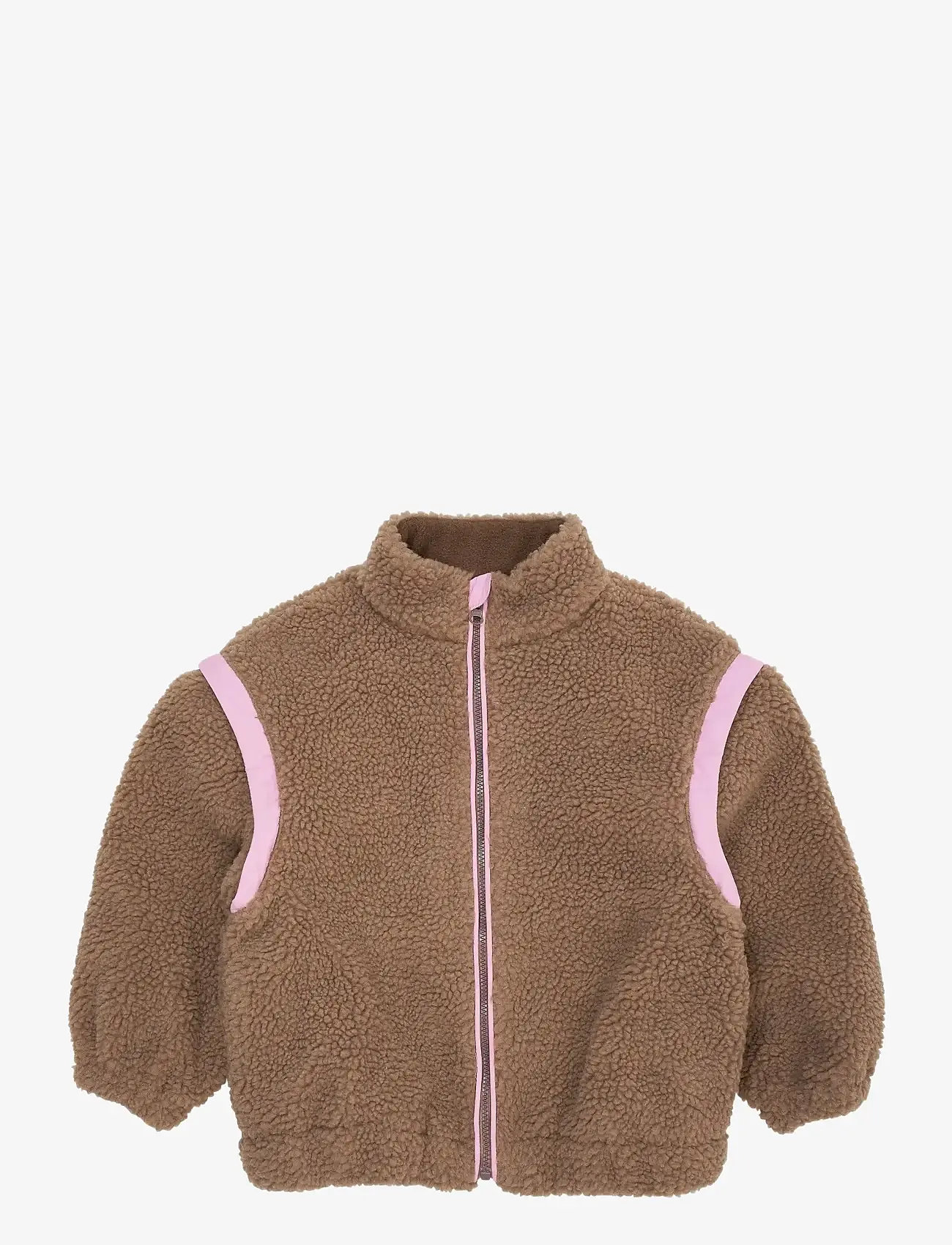 Copenhagen Colors - TEDDY JACKET W. REMOVABLE SLEEVES - fleece jackets - natural/pink comb. - 1