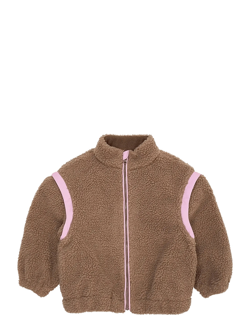 Copenhagen Colors - TEDDY JACKET W. REMOVABLE SLEEVES - fleece jackets - natural/pink comb. - 1