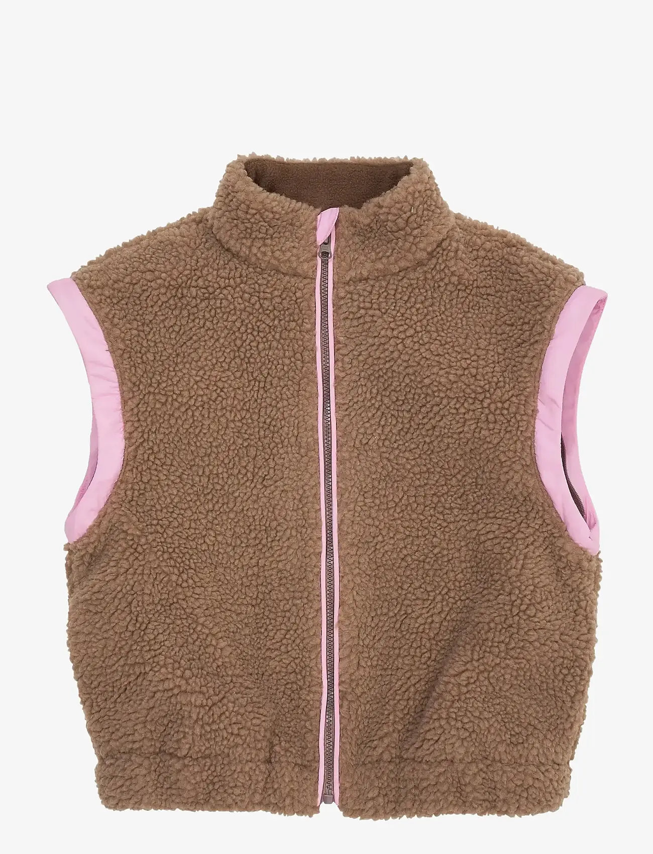 Copenhagen Colors - TEDDY JACKET W. REMOVABLE SLEEVES - fleece jackets - natural/pink comb. - 3