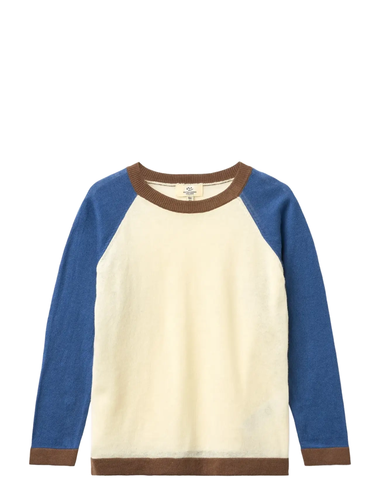 Copenhagen Colors LIGHT KNITTED COLOR BLOCK BLOUSE - 4 for 3 - SHARP BLUE COMB. / white