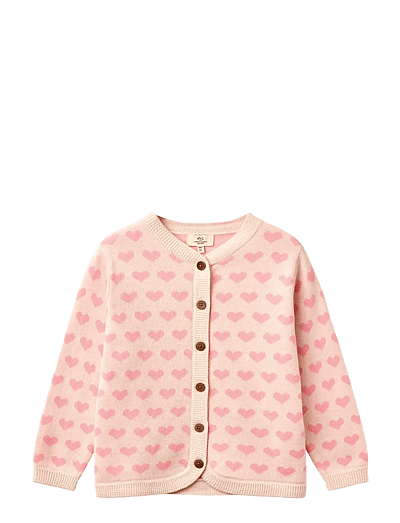 Copenhagen Colors HEART CARDIGAN W. CROCHET EDGE - Strickmode - PINK COMB / multi